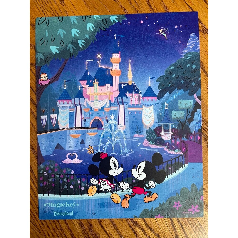Disneyland Magic Key Exclusive Print Poster Mickey Minnie Mouse Castle